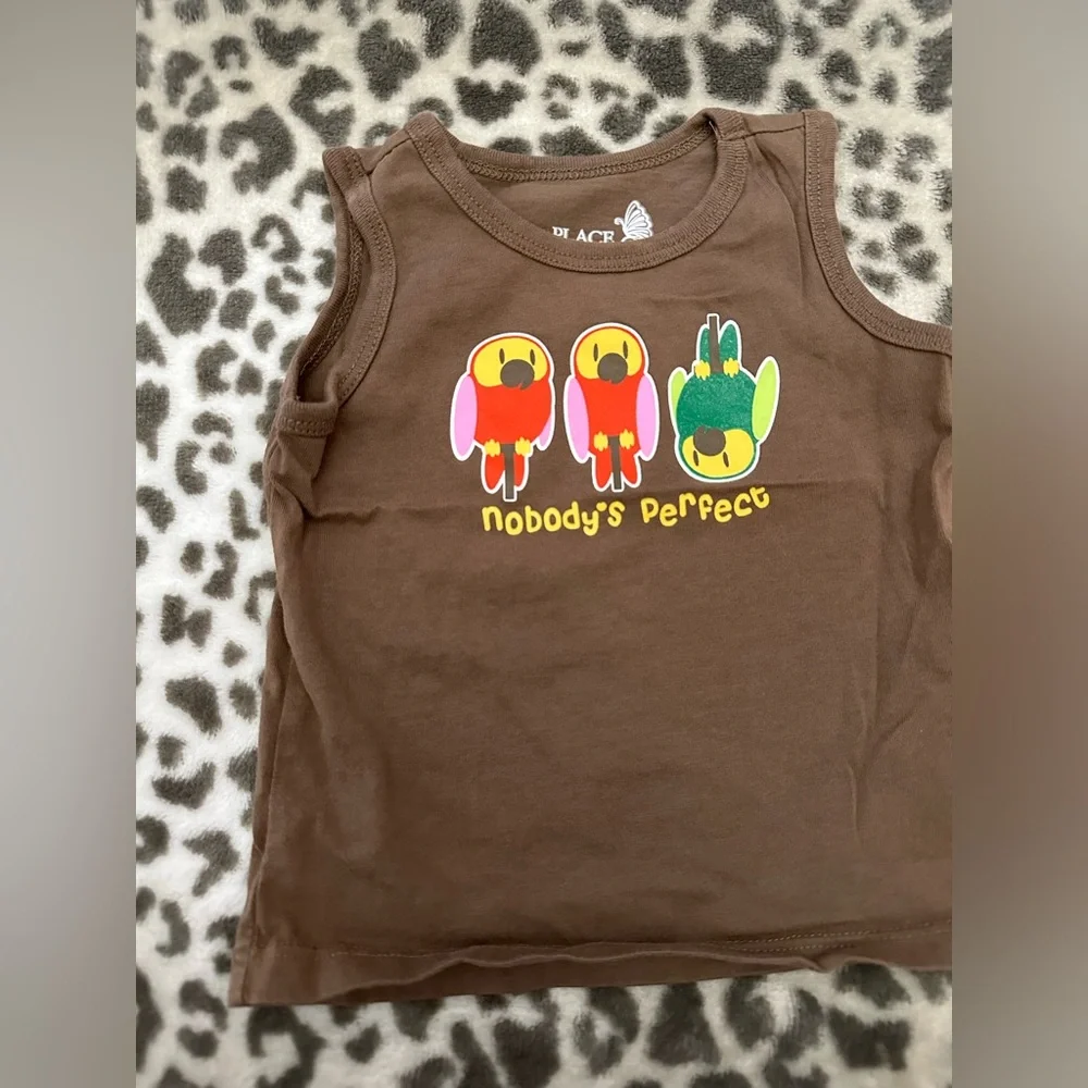 NWOT Children’s Place Parrot Bird Graphic Tank Top in Brown Size 12 months
